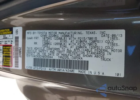 2013 Toyota Tacoma z USA, uszkodzony, nr VIN 5TFTX4CN3DX035944